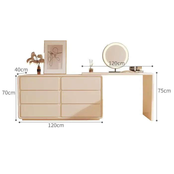 Coiffeuse d'angle moderne en ligne, combinaison gratuite, seau, meuble de chambre à coucher
