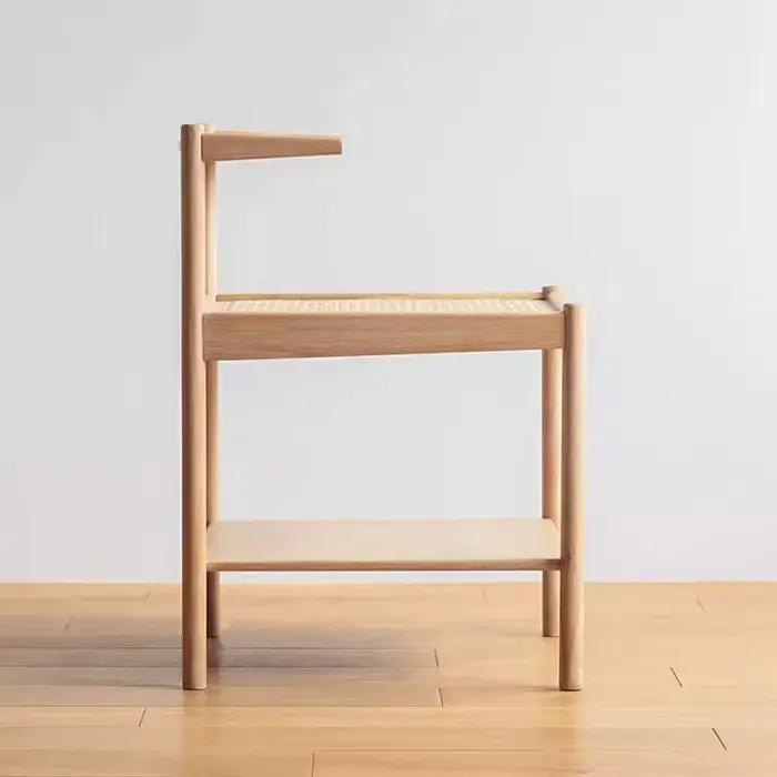 Table De Chevet peu encombrante du milieu du siècle, en rotin japonais rétro moderne, Table De Cheve