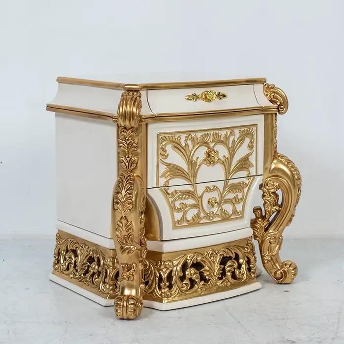 Lit double de luxe de style européen moderne pour adultes, lit rond victorien, ensemble complet de m