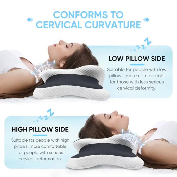 Oreiller cervical ergonomique en mousse à mémoire de forme, soulagement de la douleur au cou, livré