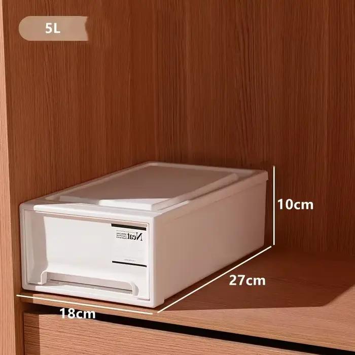 Boîte de rangement multi-usages haute capacité, style tiroir, empilable, gain de place, organiseur d