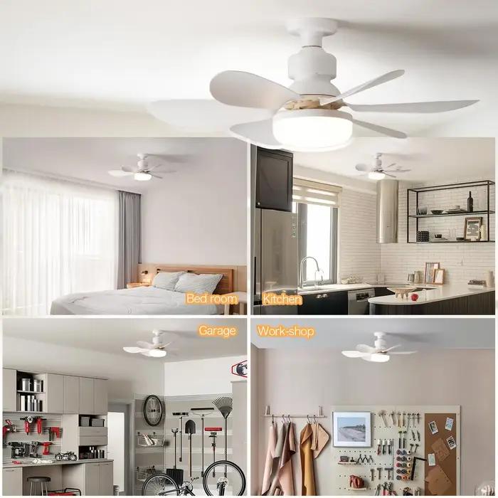 Ventilateur de plafond LED 40W E27 avec télécommande pour gradation, adapté au salon, au bureau, à u