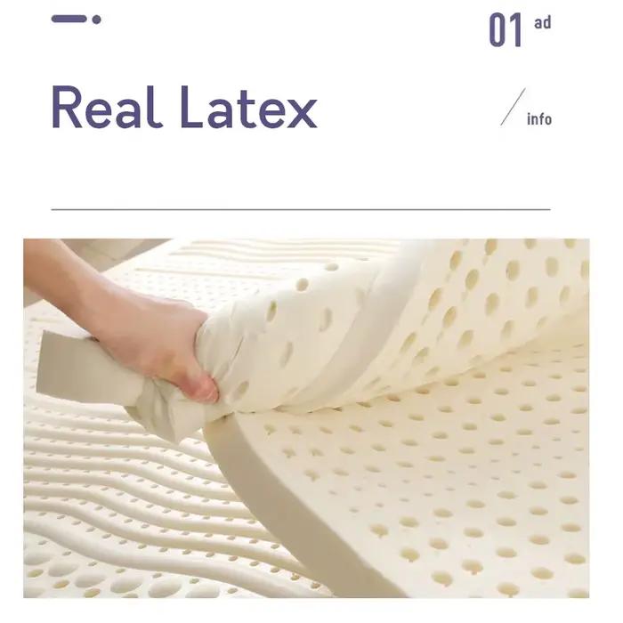 Matelas en latex naturel 100% thaïlandais, liquide, pour la maison, simple, double, avec housse, Kin