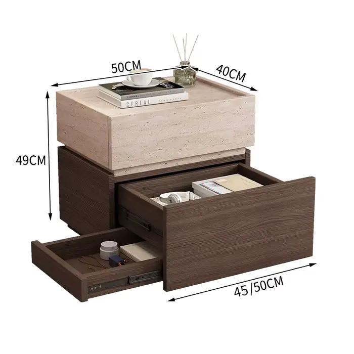 Table de chevet moderne de rangement, style nordique, luxe vintage, esthétique tendance, meuble de c