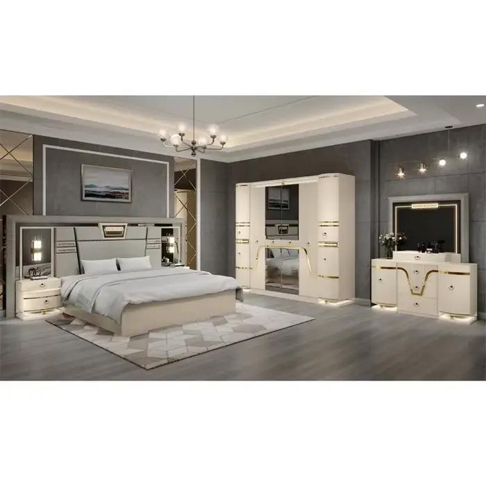 # Ensemble de meubles de chambre à coucher en MDF, lit King de luxe moderne, canapé moderne, 2024