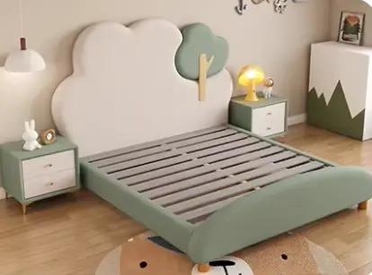 Lit de chambre Unique rembourré, salon français esthétique, rangement pour enfants, meubles Per La C
