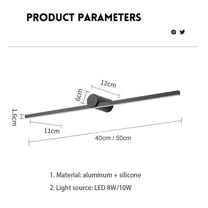 Miroir applique nordique moderne mur LED lumière simplicité appliques éclairage intérieur chambre dé