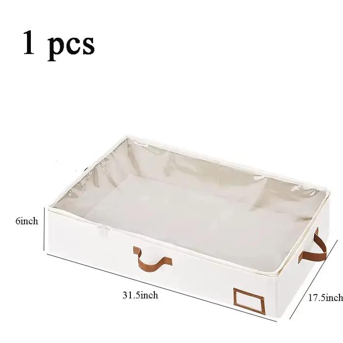 Boîte de rangement pliable sous le lit pour vêtements, structure robuste, tissu ultra optique, évalu