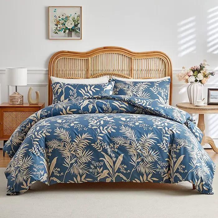 Ensemble de housse de couette et taies d'oreiller, imprimé Floral Vintage, doux et respirant, pour l