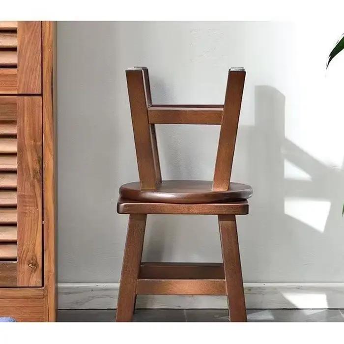 Petit tabouret chinois moderne en bois massif de couleur noyer, tabourets à langer pour chaussures d
