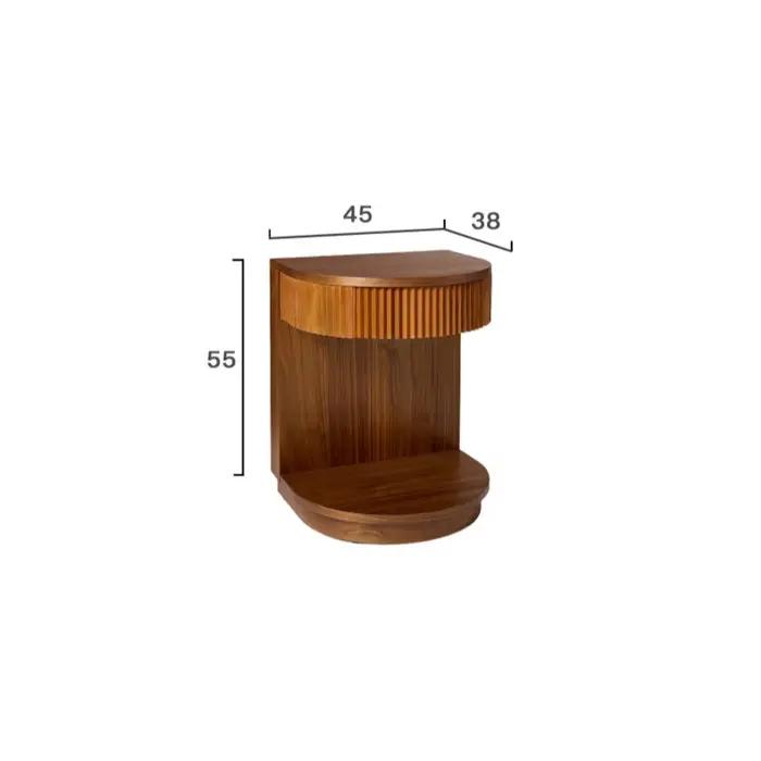 Table de chevet ancienne en bois pour chambre à coucher, étagère de rangement incurvée, design créat