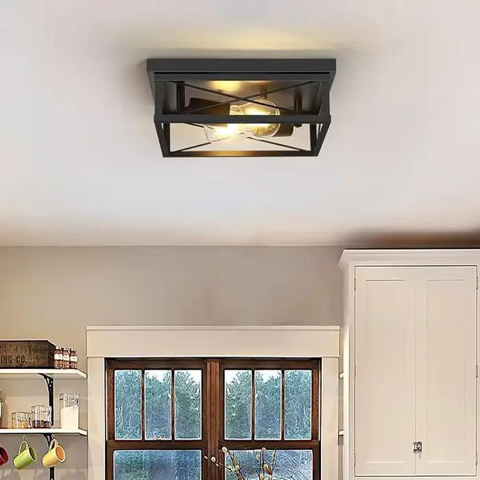Plafonnier industriel rétro américain, luminaire décoratif de plafond, idéal pour un couloir, une sa