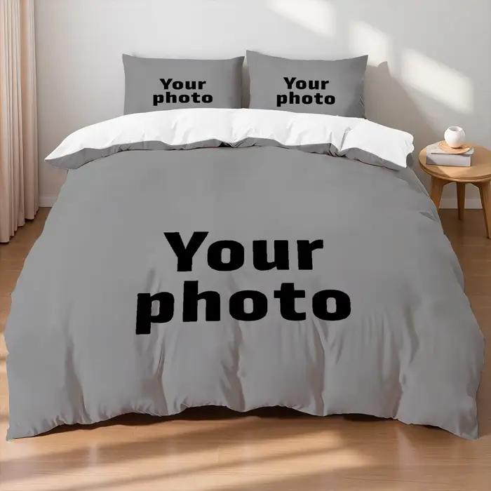 Parure de lit avec Photo personnalisée, housse de couette imprimée en 3D, télécharger votre Photo, L