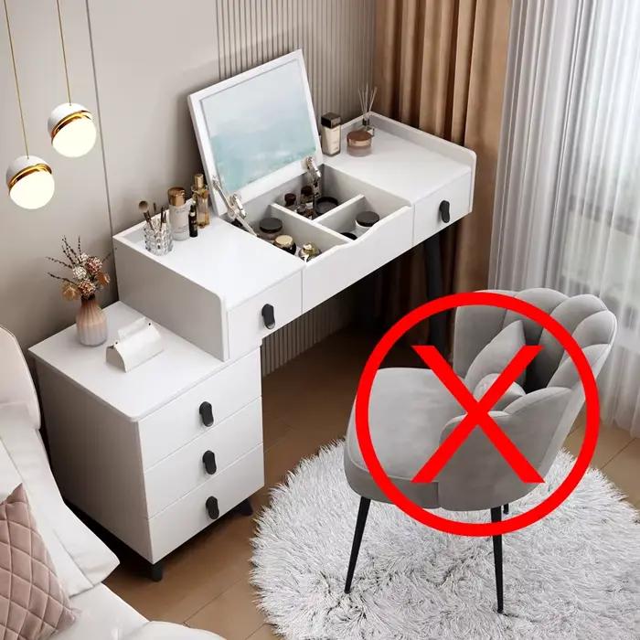 Nouveau Style rabattable Coiffeuse Chambre petite unité de luxe miroir caché Coiffeuse rétractable D