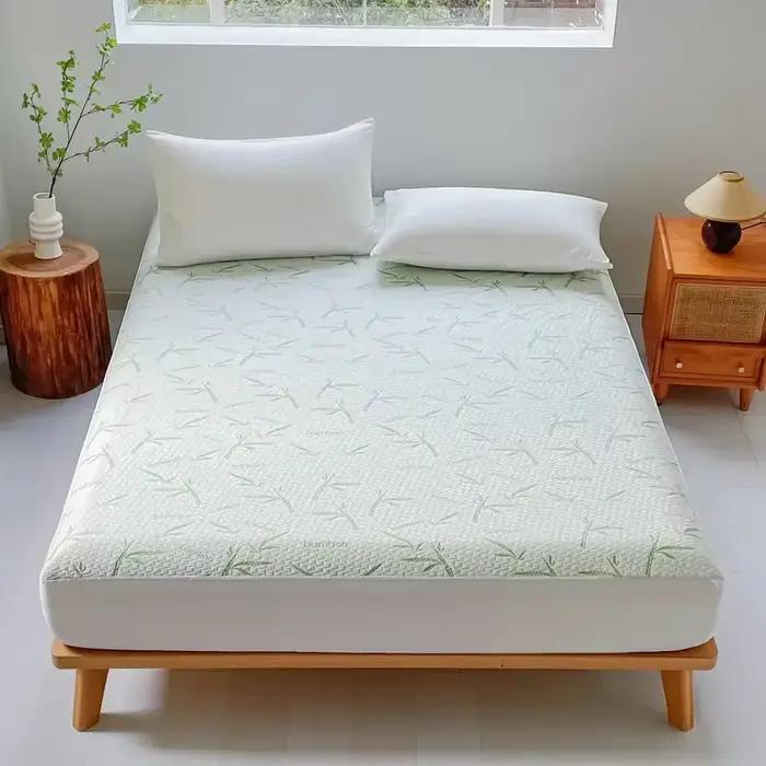 Housse de matelas imperméable en bambou (sans taie d'oreiller), drap-housse rafraîchissant et respir