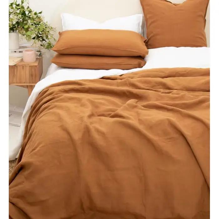 Drap plat 100% lin pur, absorbant l'humidité, toutes saisons, disponible en différentes tailles, cou