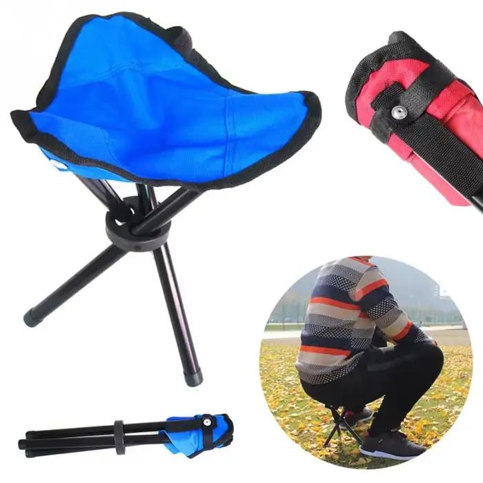 Tabouret trépied pliable en acier portable indispensable – Polyvalent pour pique-nique, camping, ran