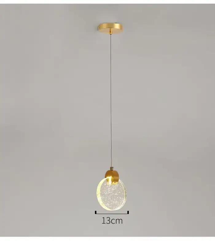 Lustre LED Rond Moderne de Luxe Doré avec Cristaux, Éclairage d'Escalier, Art Nordique pour Villa, D