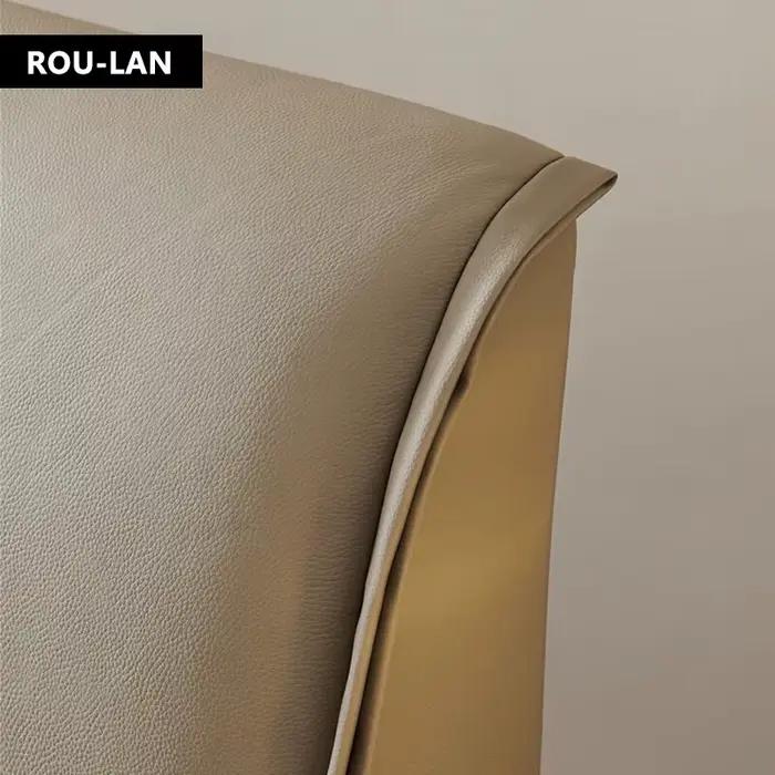 Lit en cuir souple minimaliste moderne, lit Queen, chambre principale, lit de mariage, lit double cr