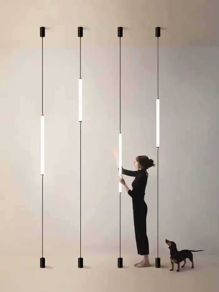 Ltalian design chambre chevet lampadaire minimaliste LED longue ligne lampe hôtel salon décoration c