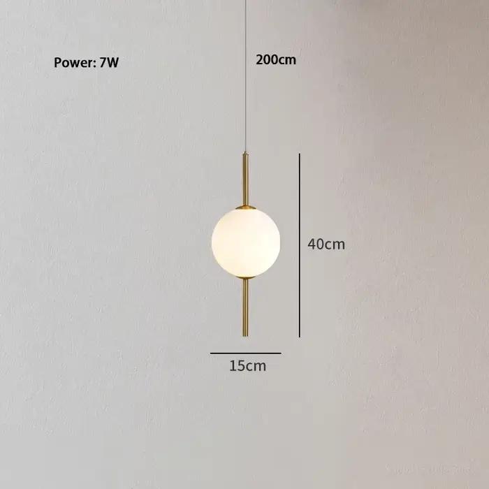 Nordique chambre chevet suspendu lustre moderne minimaliste boule de verre Led lampe suspendue créat