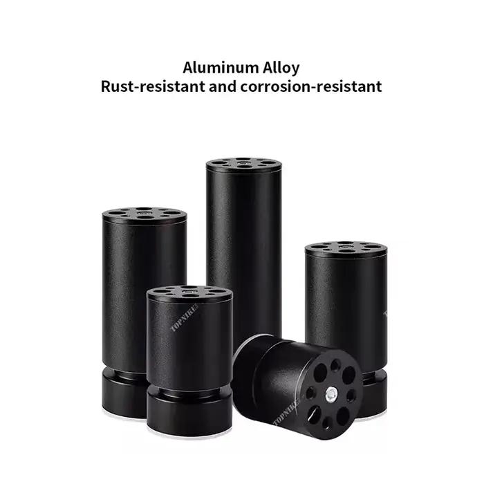 Pied de Meuble Réglable en Aluminium Noir, Support de Meuble TV, Table Basse, Canapé, Colonne de Dia