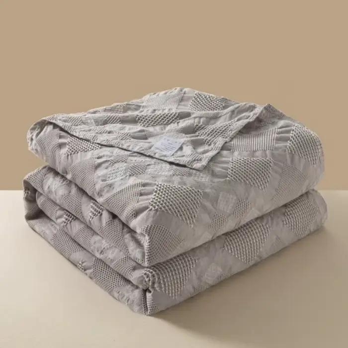 Couverture en coton de type A, couette d'été douce, couvre-lit jacquard géométrique pour la maison,