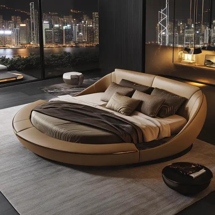 Lit multifonctionnel De luxe King Size, Design moderne, chambres élégantes et parfaites, relaxation,