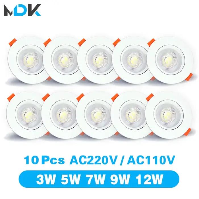 Spot Lumineux LED Rotatif à Angle Réglable pour le Plafond, Éclairage d'Nikde Couleur Blanche, 5/7/9