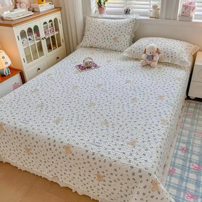 Couvre-lit d'été respirant et doux pour la peau, matelassé, épaissi et durable, utilisable 2-en-1 co