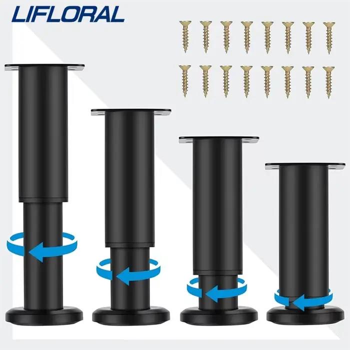 Poutre de lit télescopique réglable, pied de support renforcé, jambe de meubles, pied de canapé, rem