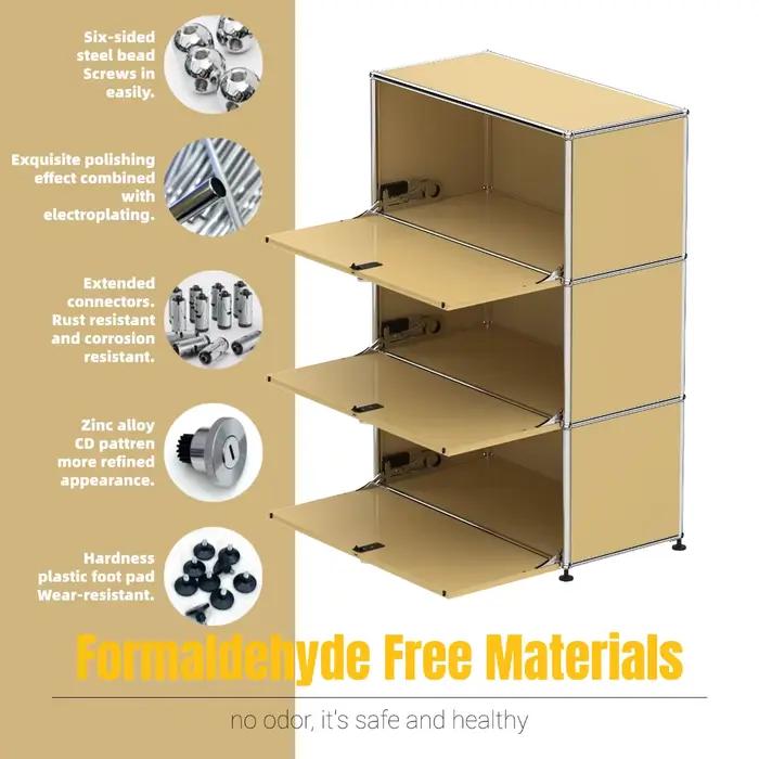 Meubles modulaires | Armoire de rangement 1x3 | Avec 3 portes rabattables | Personnalisation p
