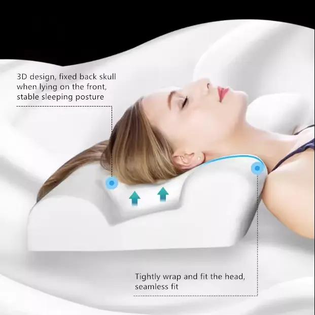 Oreiller de beauté 3D pour le sommeil latéral, mousse à mémoire de forme, oreiller cervical pour le