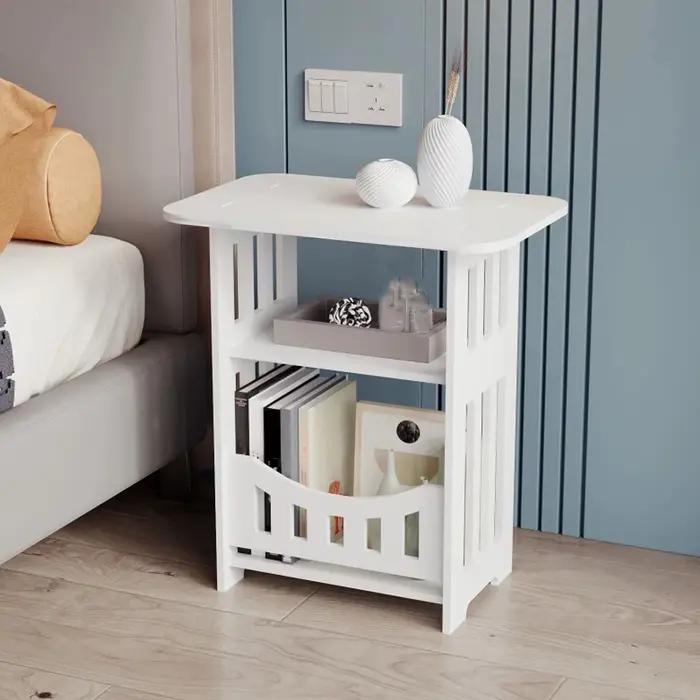 Table de chevet familiale couramment utilisée, armoire de rangement blanche de Style minimaliste mod