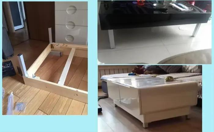 Pieds de Meuble Carrés en Métal pour Table Basse, Optique en Alliage d'Aluminium pour Meuble TV, Can
