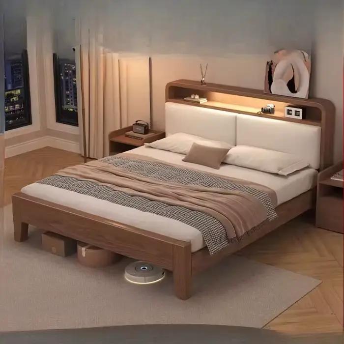 Lit De luxe moderne princesse plate-forme sûr dormir Design beauté Double lit Queen nordique europée
