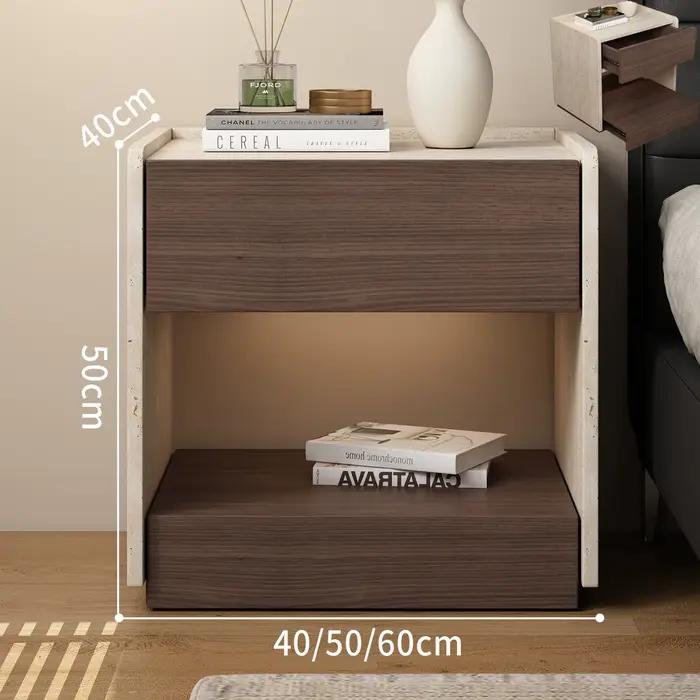 Table de Chevet Tendance Nordique Luxe Moderne Vintage avec Rangement et Présentoir Esthétique – Meu