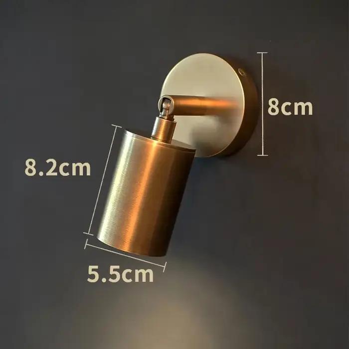 Applique murale en cuivre pur avec bras articulé, mini, à angle réglable, pour chambre principale, c