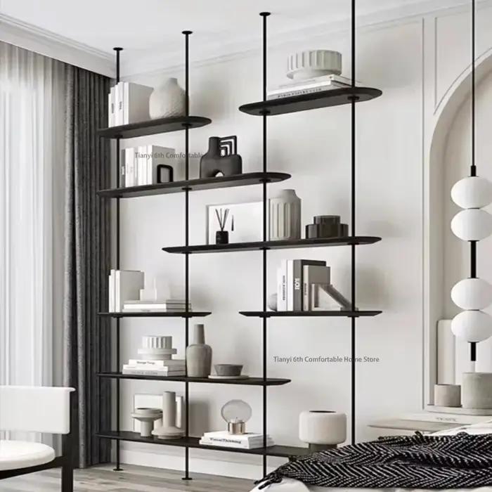 Bibliothèque au design minimaliste pour gagner de l'espace, bibliothèque de rangement moderne, salon