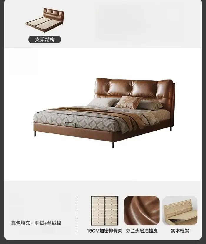 Lit de princesse simple de style européen, design nordique, gain de place, lit king size de luxe mod