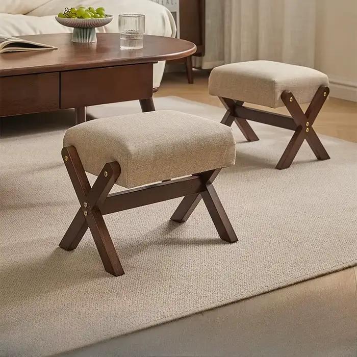 Repose-pieds en bois massif, banc à chaussures doux pour la maison, tabouret de porte, petit banc de