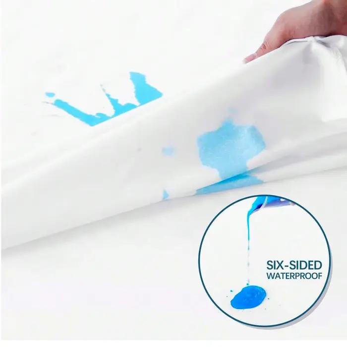 Protecteur de matelas imperméable avec fermeture éclair, housse de matelas douce, respirante et sile