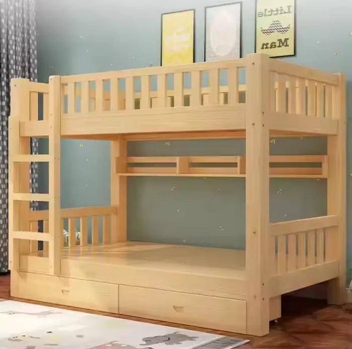 Lit superposé en bois massif pour enfants et adultes, lit haut et bas en bois de pin massif pour cha