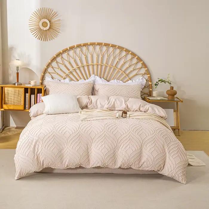 Ensemble de literie 3 pièces à motif floral avec fermeture éclair - Polyester, ensemble de couette t