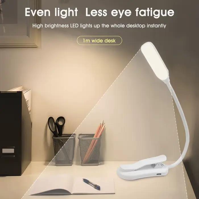 Lampe de lecture Rechargeable Mini 7 LED, 3 niveaux, blanc chaud et froid, Flexible, facile à clipse