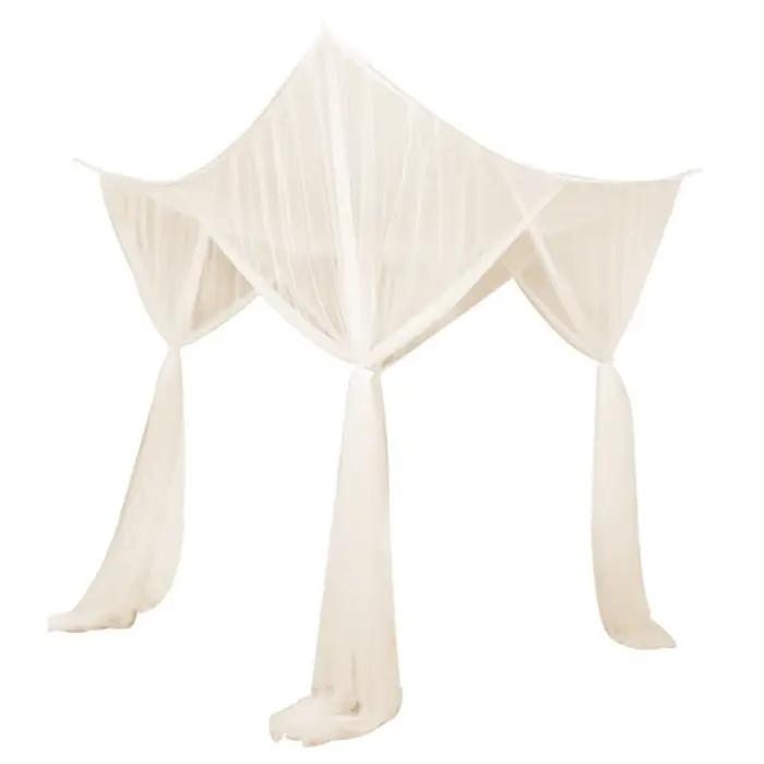 Rideaux en filet pour chambre à coucher, auvent en Polyester, tente de lit à quatre ouvertures, ride