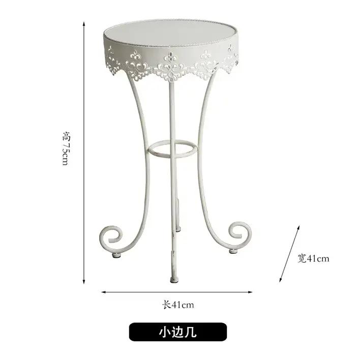 Tables d'appoint de Style français, Tables d'appoint de canapé en dentelle blanche pour salon, cheve