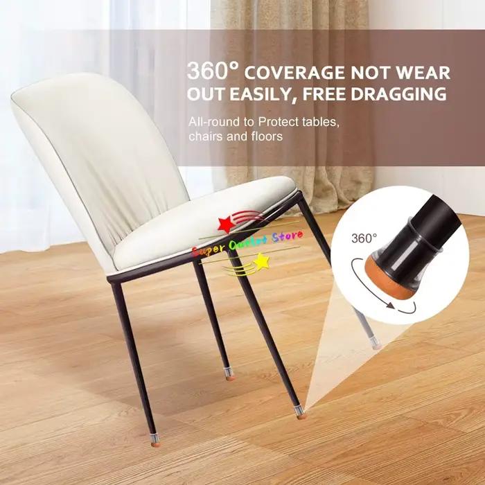 Protecteurs de sol pour pieds de chaise en Silicone TPE, 8 pièces, avec feutre, couvre-pieds de chai