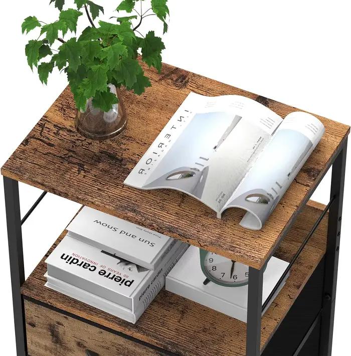Table de chevet avec tissu, tables de nuit de proximité, table d'appoint de chambre à coucher, étagè