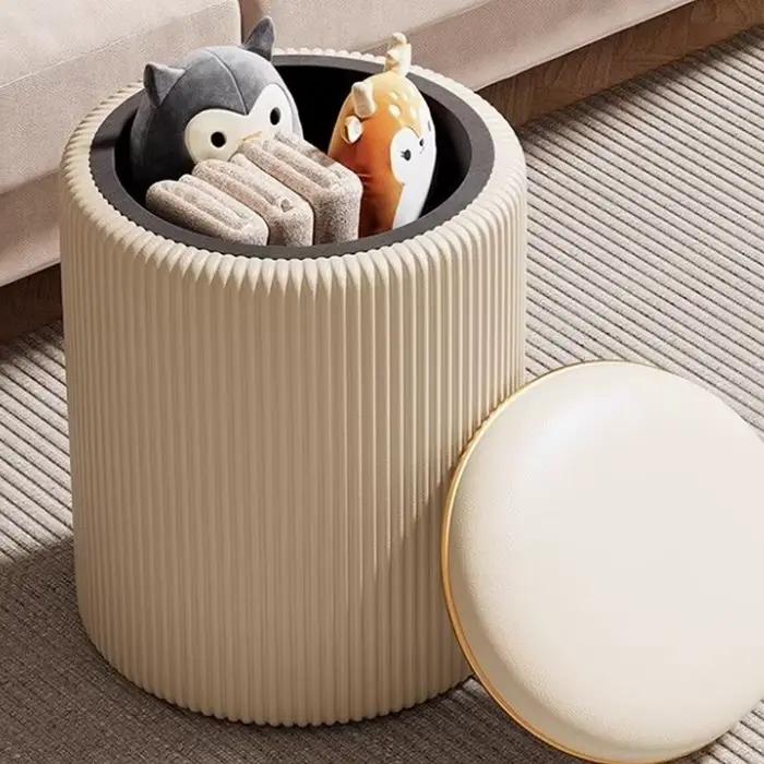 Tabouret de rangement bas rond moderne, tabourets de maquillage, esthétique, confortable, pour une s